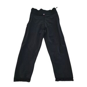 Design Veronique‎ XL Lace Hem Zipper Sides Pants Shaping Girdle Leggings Black
